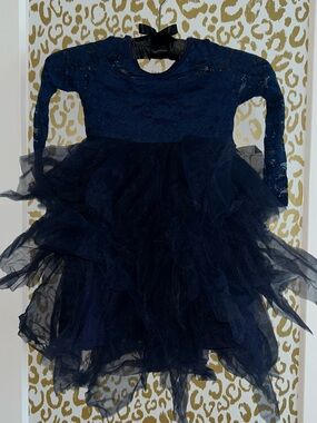 CHILD/KIDS Navy Lace & Tulle Party Dress